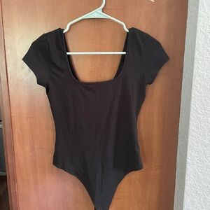 American Eagle Black Asymmetrical Bodysuit